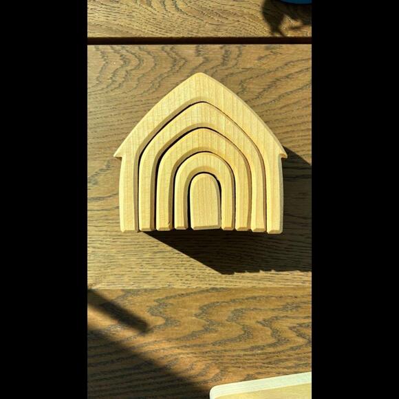 Grimm’s Wooden Toys- Monochrome Nesting House 93070 - Picture 4 of 5